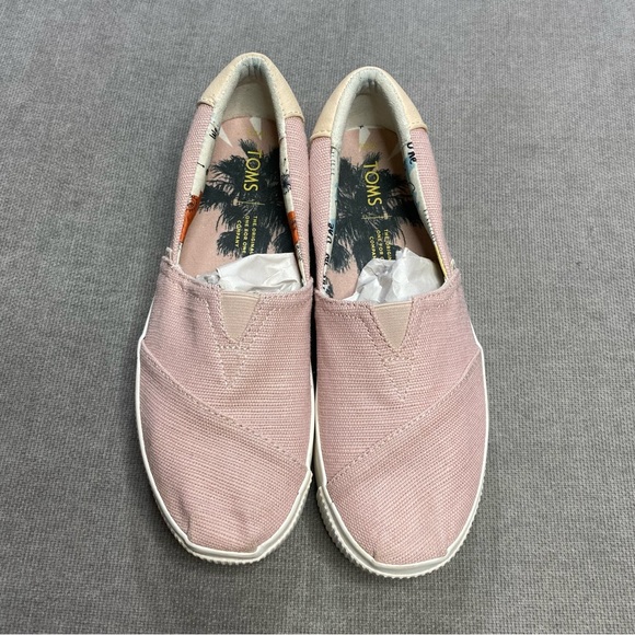 Toms Alpargata Boardwalk Cameo Rose Heritage Pale Pink Platform Peace Sign - Picture 9 of 10